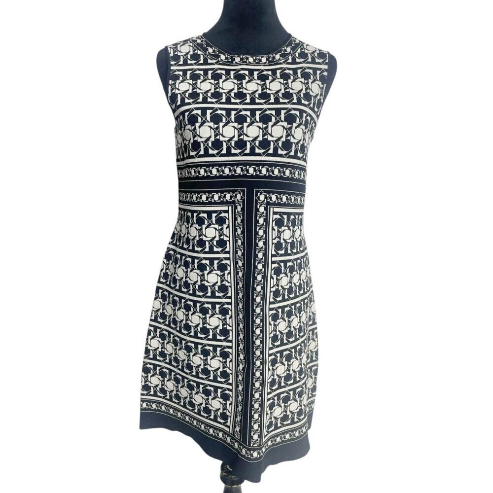 Ted Baker Size 2 Sleeveless Dress Black White Classy Professional